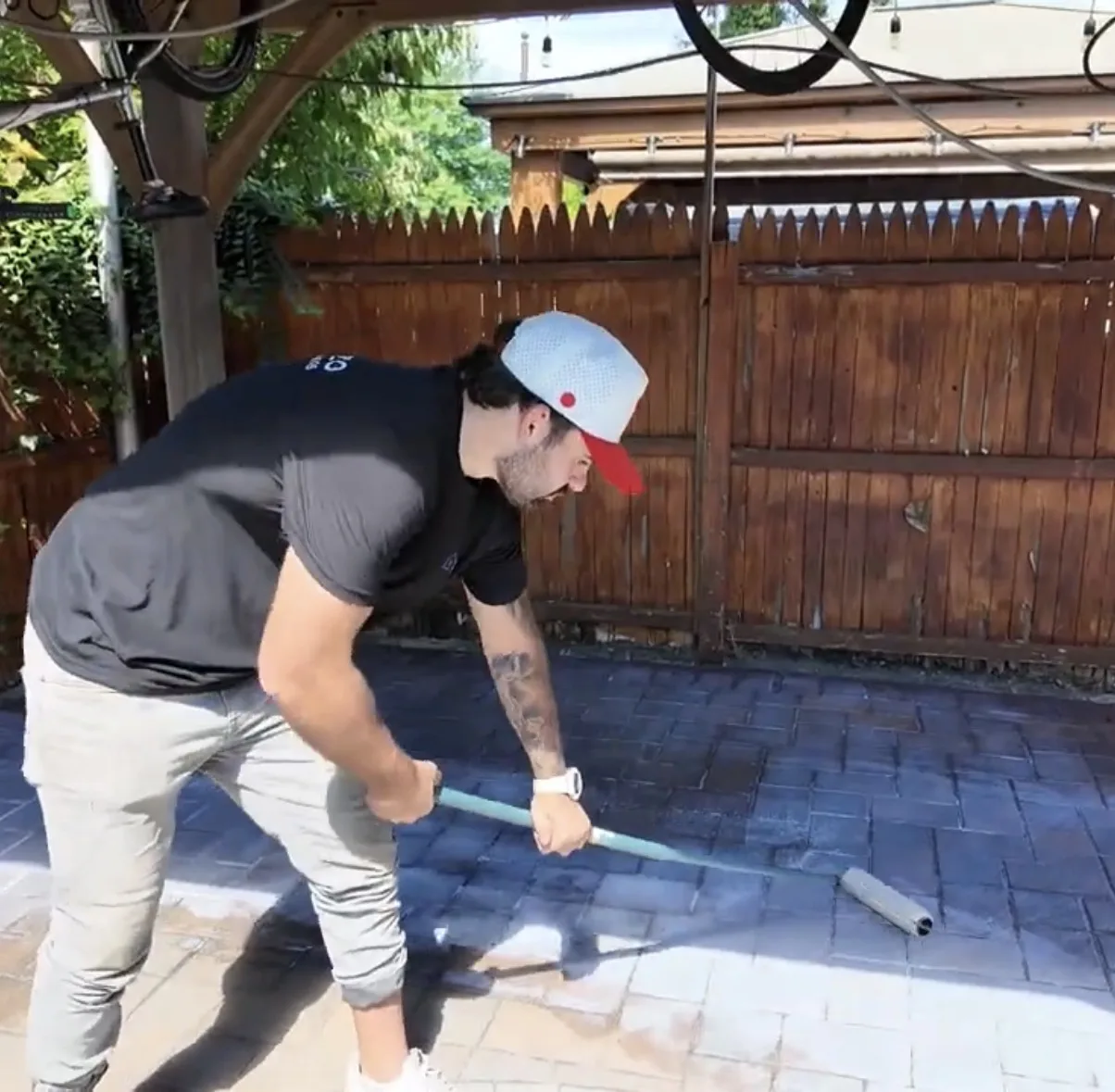 Paver Sealing & Polymeric Sand in Hackensack: Before / after color