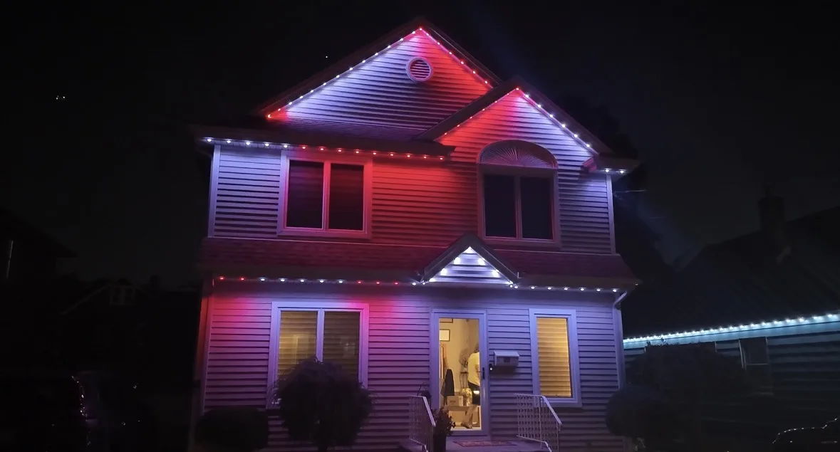Permanent Lighting in Cresskill: Daytime close-up showing hidden track