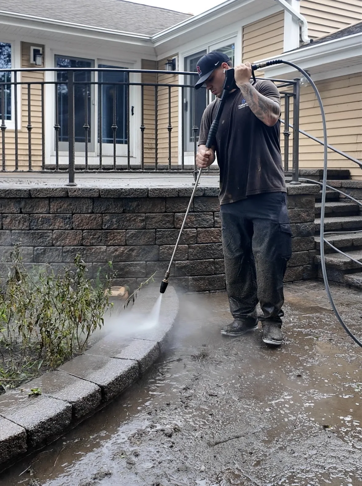 Power Washing in Hackensack: Surface cleaner in action