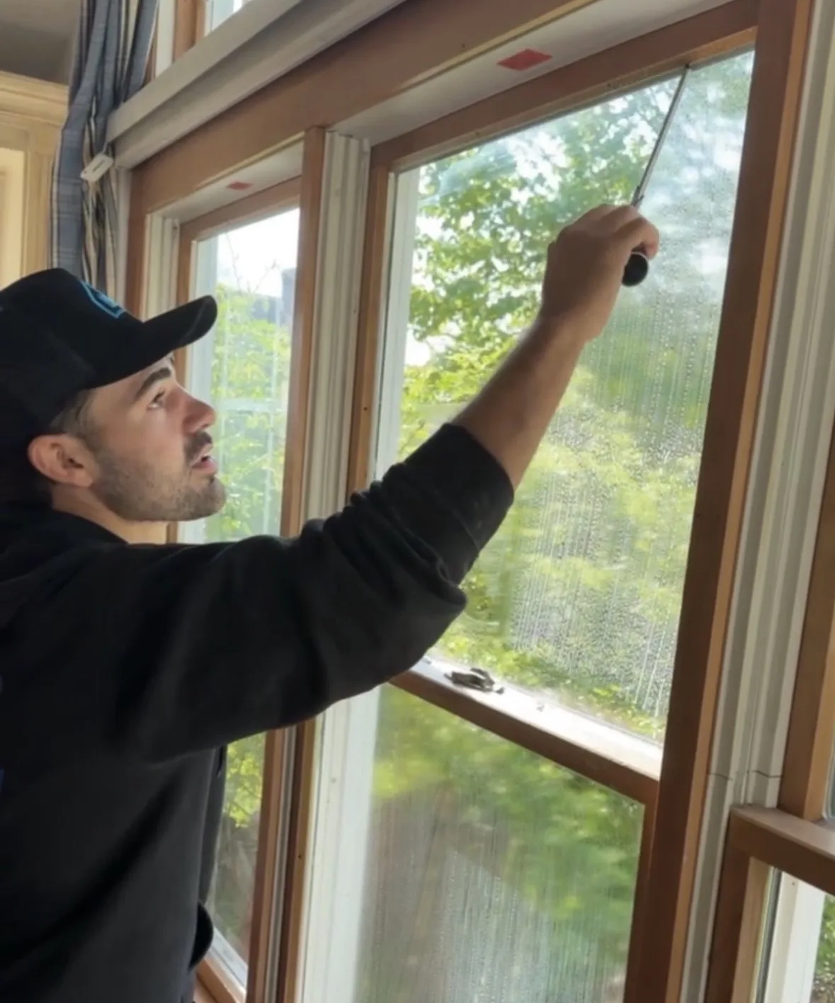 Window Cleaning in Hackensack: Before / after: hazy vs. clear glass