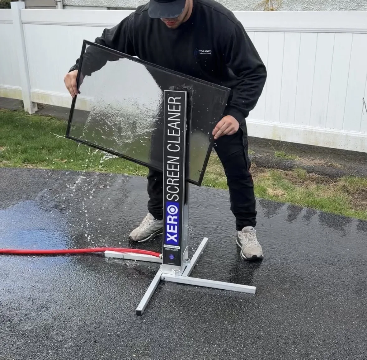 Window Cleaning in Randolph: Screens being cleaned